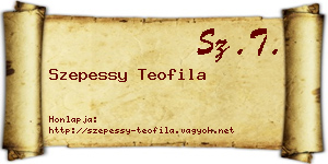 Szepessy Teofila névjegykártya